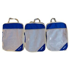 Gonex Packing Cubes Set of 3, Blue & White 9”x12”
